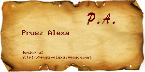 Prusz Alexa névjegykártya